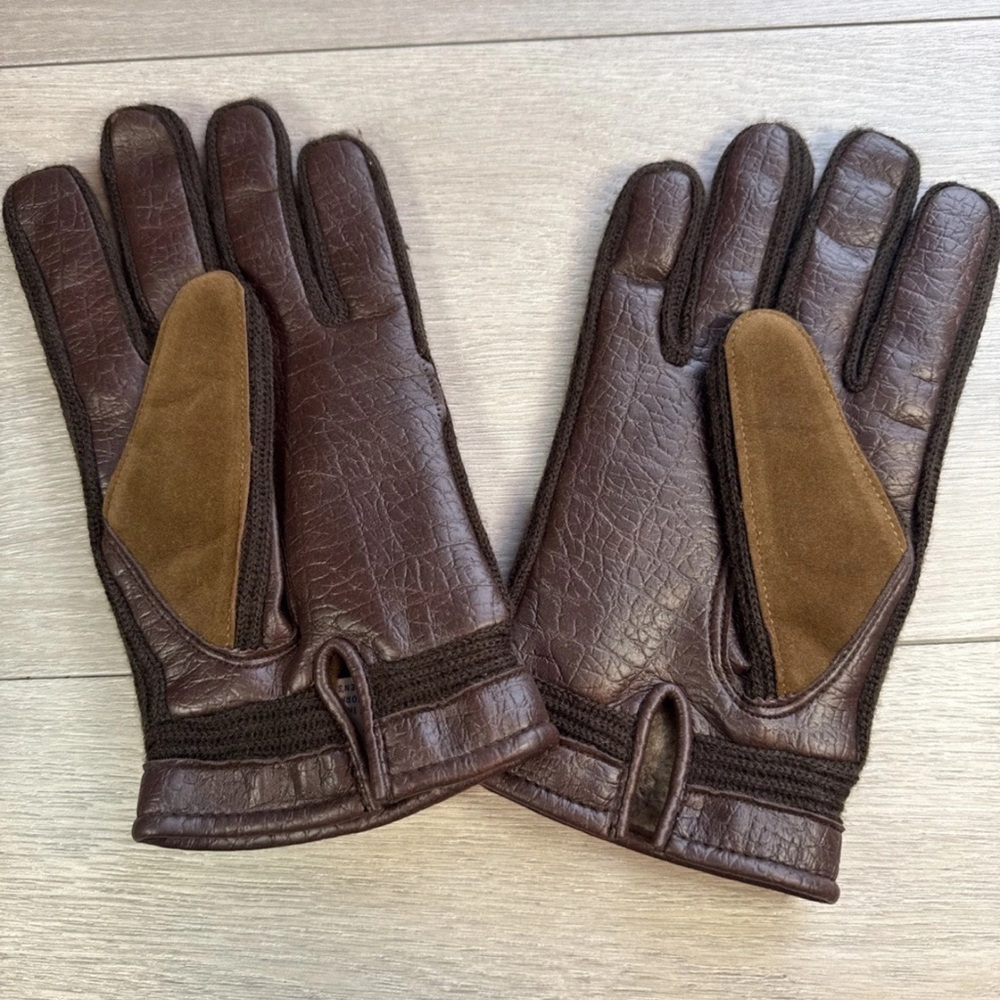 Source Unknown Brown Suede Men's Gloves - image 3
